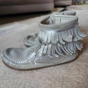 Minnetonka silver boots